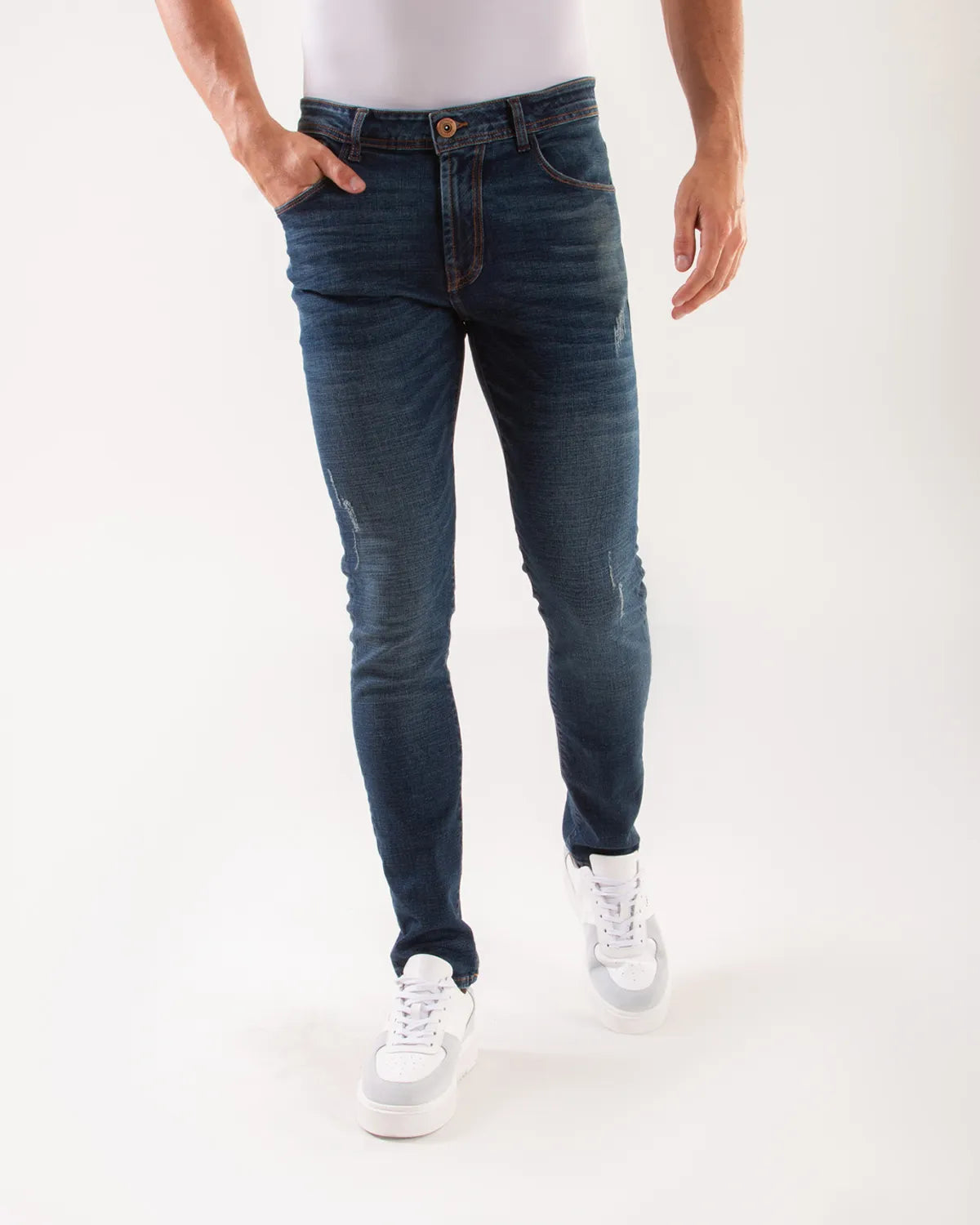 Jean Hombre Oxford 011908 Slim Fit Azul Oscuro