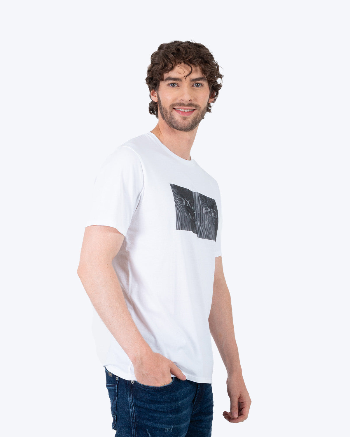 Camiseta Cuello Redondo Oxford 333522 Blanco