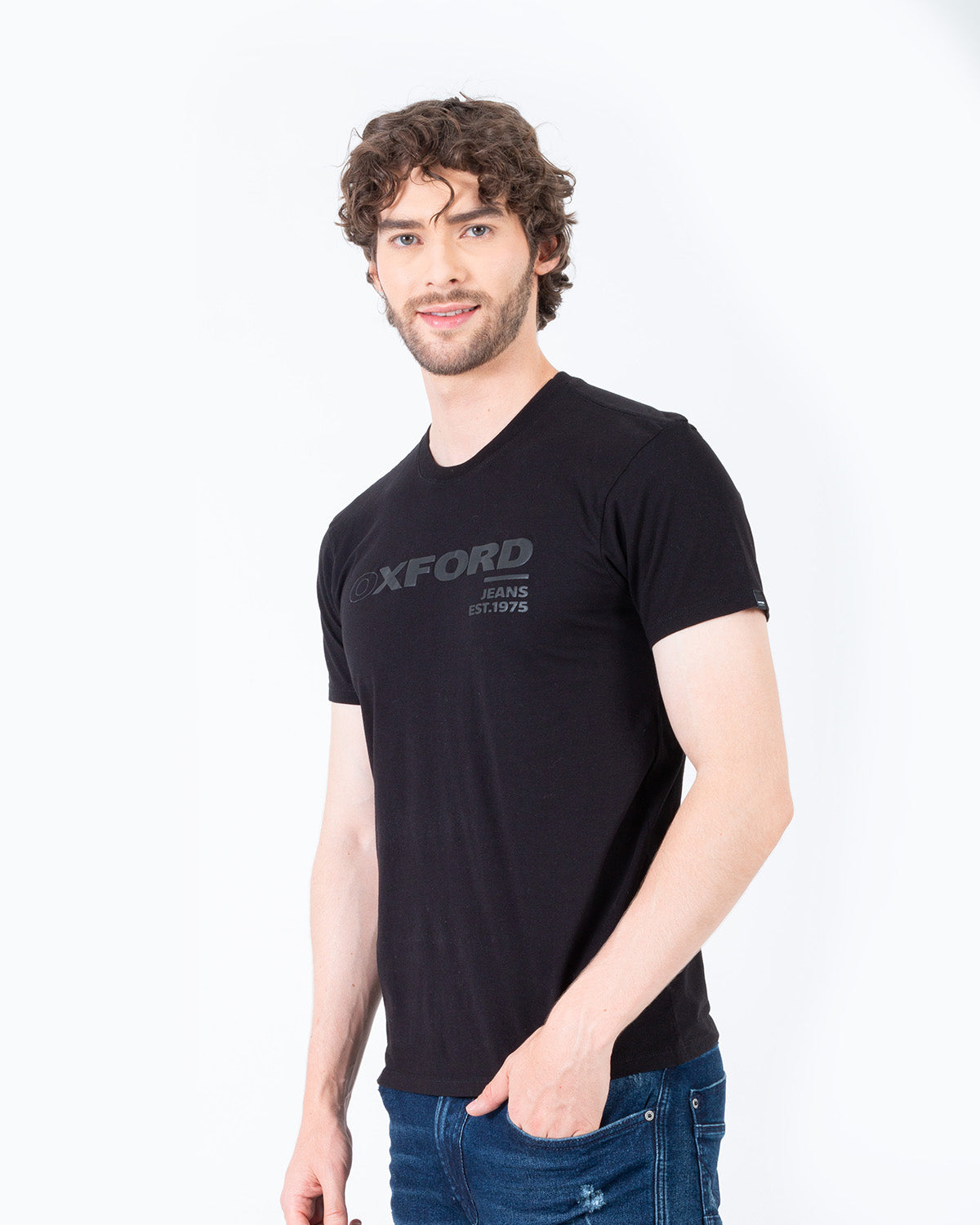 Camiseta Cuello Redondo Oxford 333562 Negro