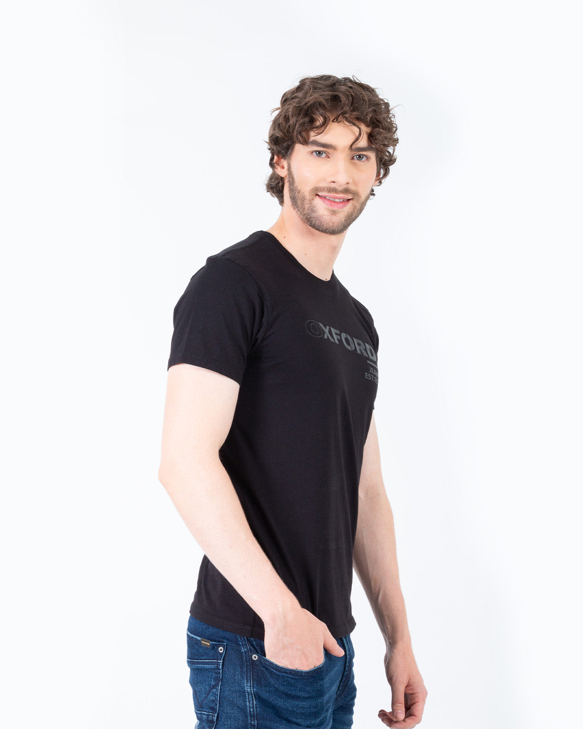 Camiseta Cuello Redondo Oxford 333562 Negro