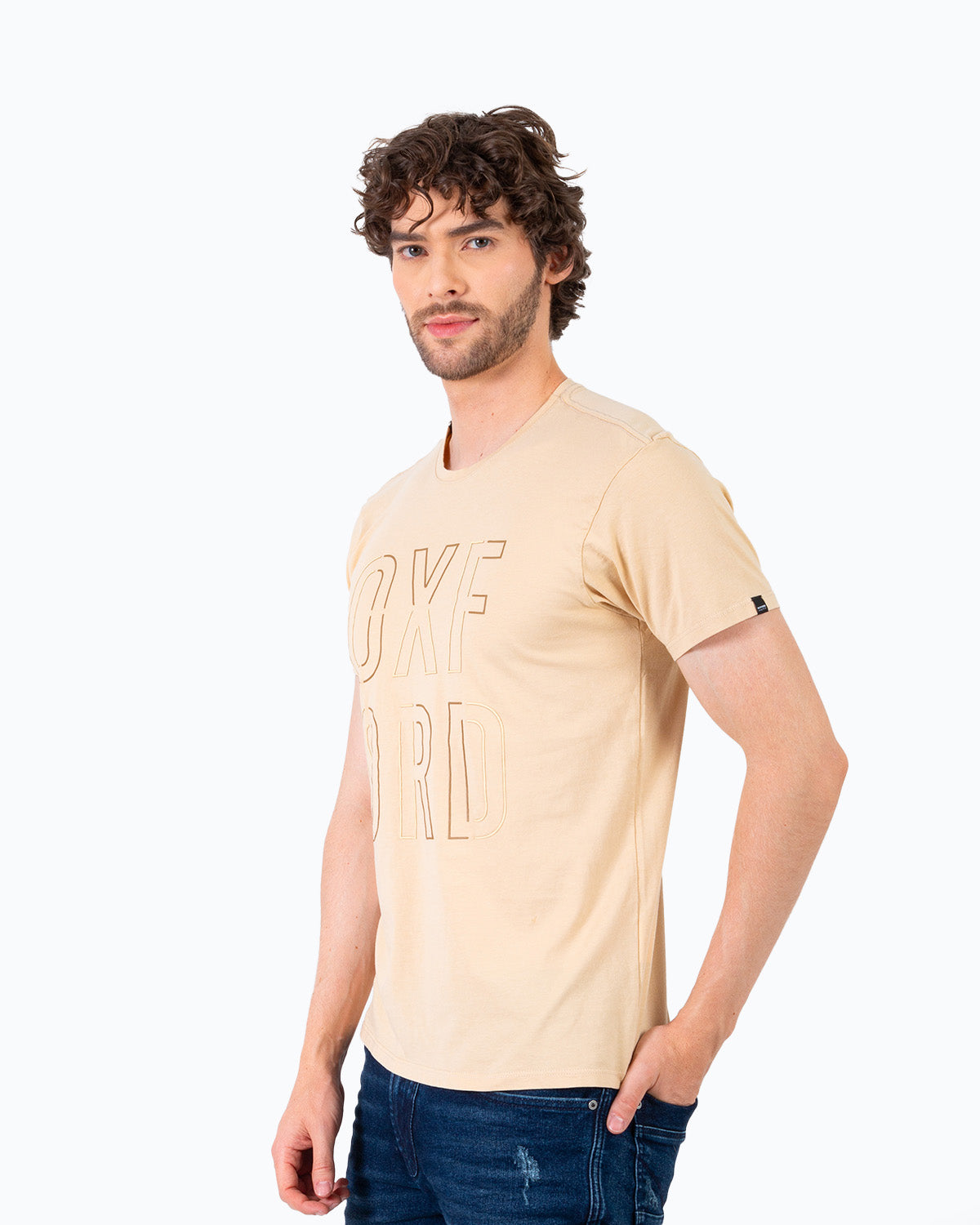 Camiseta Cuello Redondo Oxford 333590 Nude