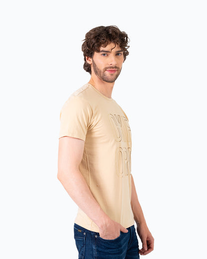 Camiseta Cuello Redondo Oxford 333590 Nude