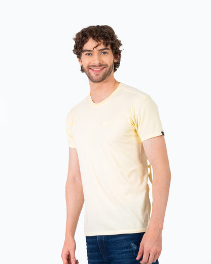 Camiseta Cuello Redondo Oxford 333591 Amarillo Claro