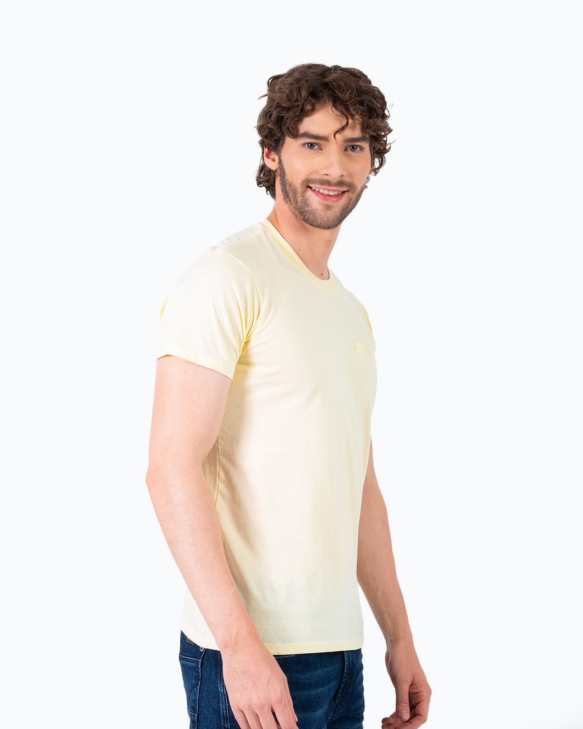 Camiseta Cuello Redondo Oxford 333591 Amarillo Claro