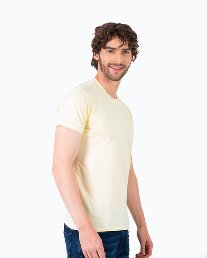 Camiseta Cuello Redondo Oxford 333591 Amarillo Claro