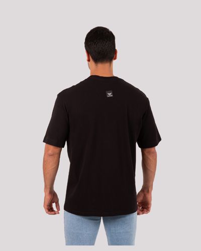 Camiseta Cuello Redondo Oxford 333663 Oversized Negro