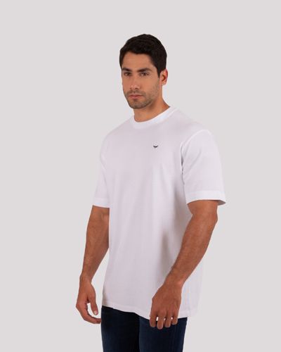 Camiseta Cuello Redondo Oxford 333665 Oversized Blanco