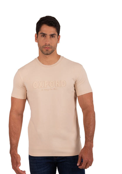 Camiseta Cuello Redondo Oxford 333689 Beige