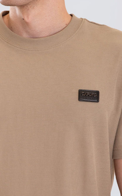 Camiseta Cuello Redondo Oxford 333730 Beige Oscuro