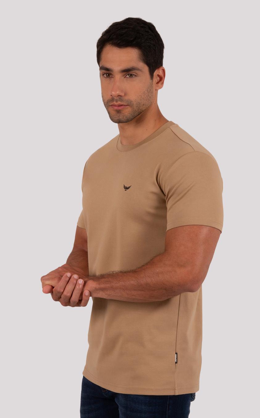 Camiseta Cuello Redondo Oxford 333748 Kaqui