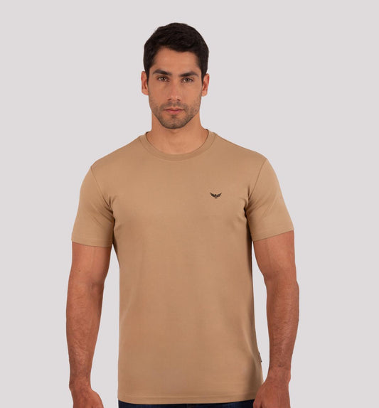Camiseta Cuello Redondo Oxford 333748 Kaqui