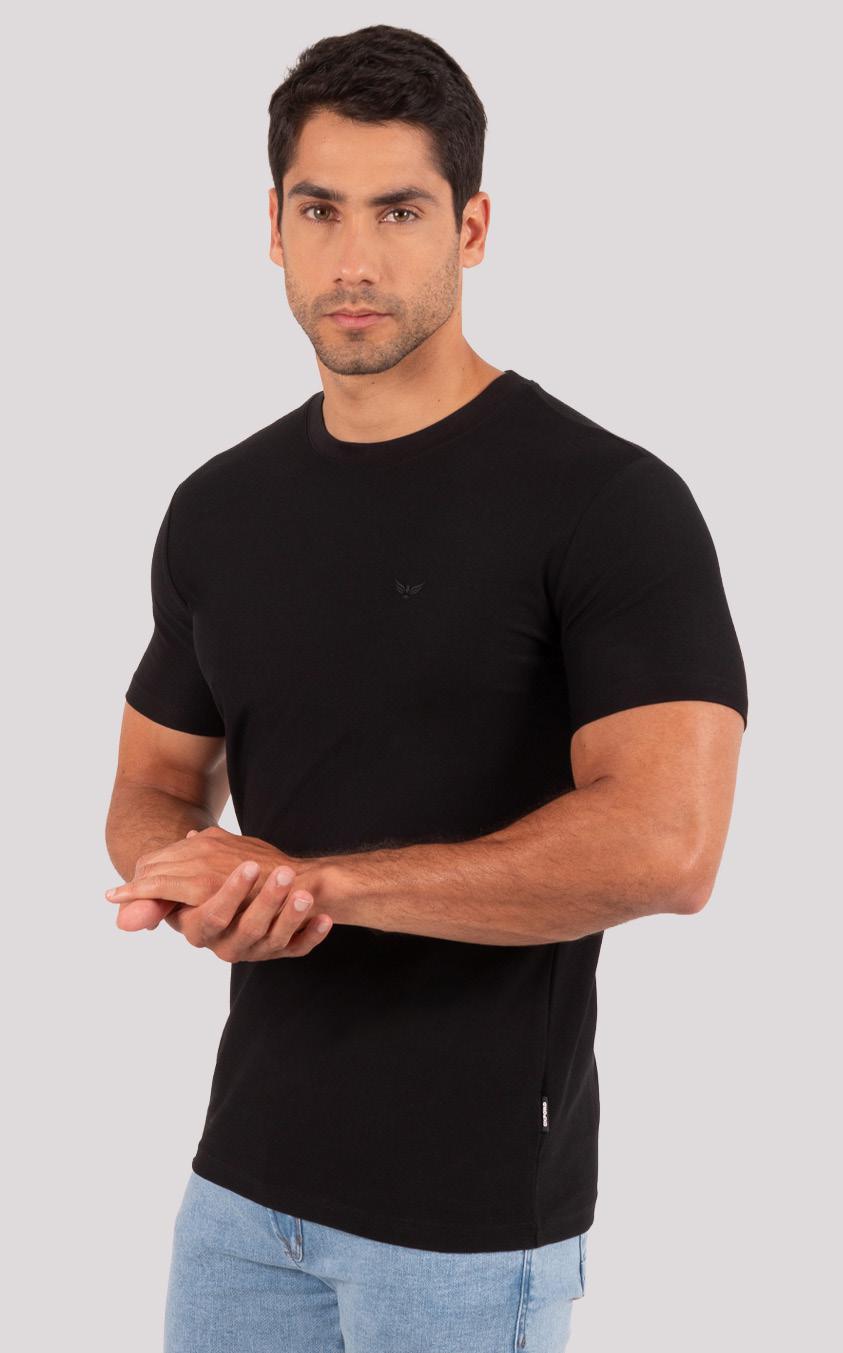 Camiseta Cuello Redondo Oxford 333750 Negro