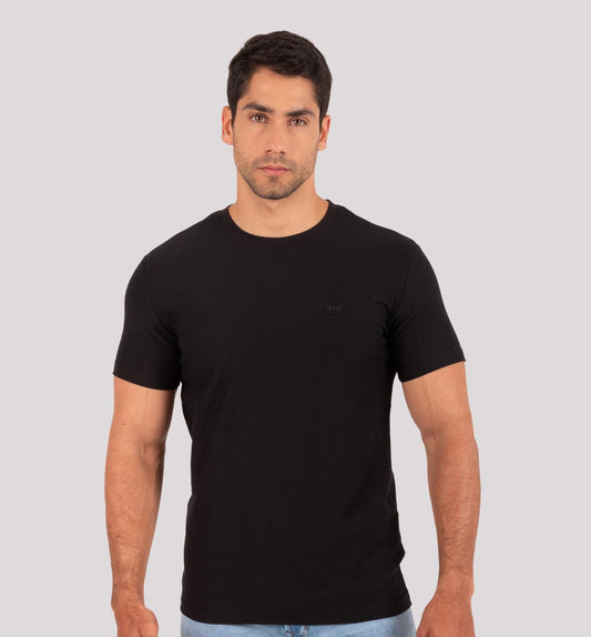 Camiseta Cuello Redondo Oxford 333750 Negro