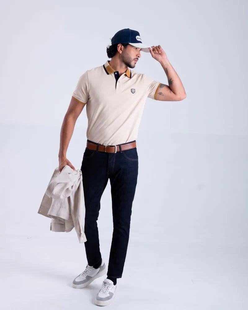 Camiseta Polo Oxford 022540 Beige