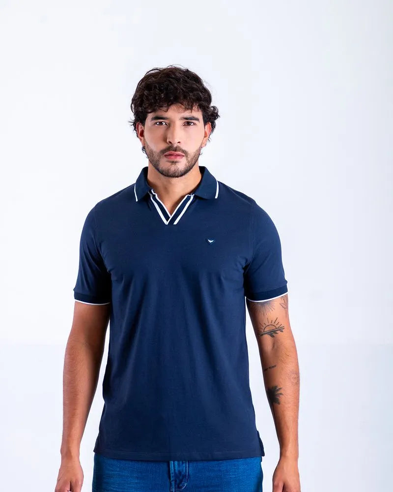 Camiseta Polo Oxford 022558 Azul