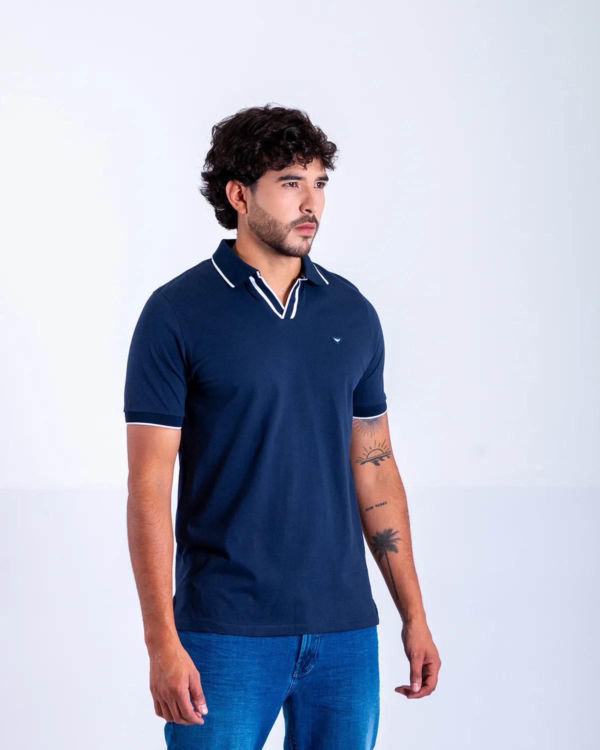 Camiseta Polo Oxford 022558 Azul