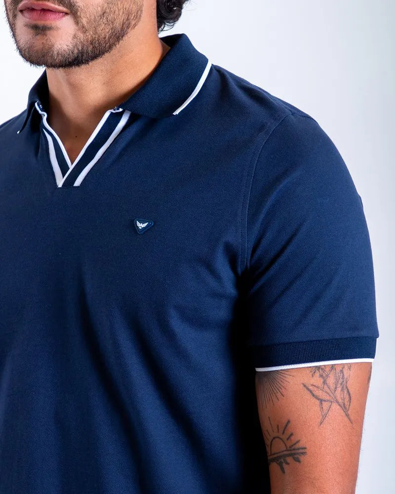 Camiseta Polo Oxford 022558 Azul