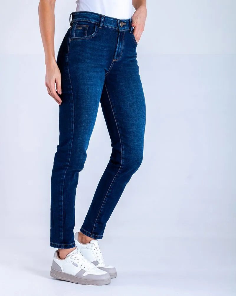 Jean Dama Oxford 041466 Tiro Medio Azul Medio Oscuro