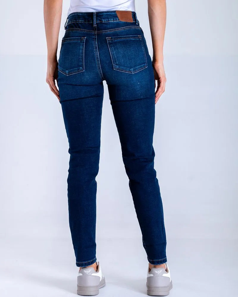 Jean Dama Oxford 041466 Tiro Medio Azul Medio Oscuro