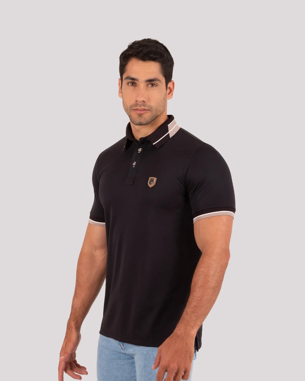 Camiseta Polo Oxford 022466 Banda Negro