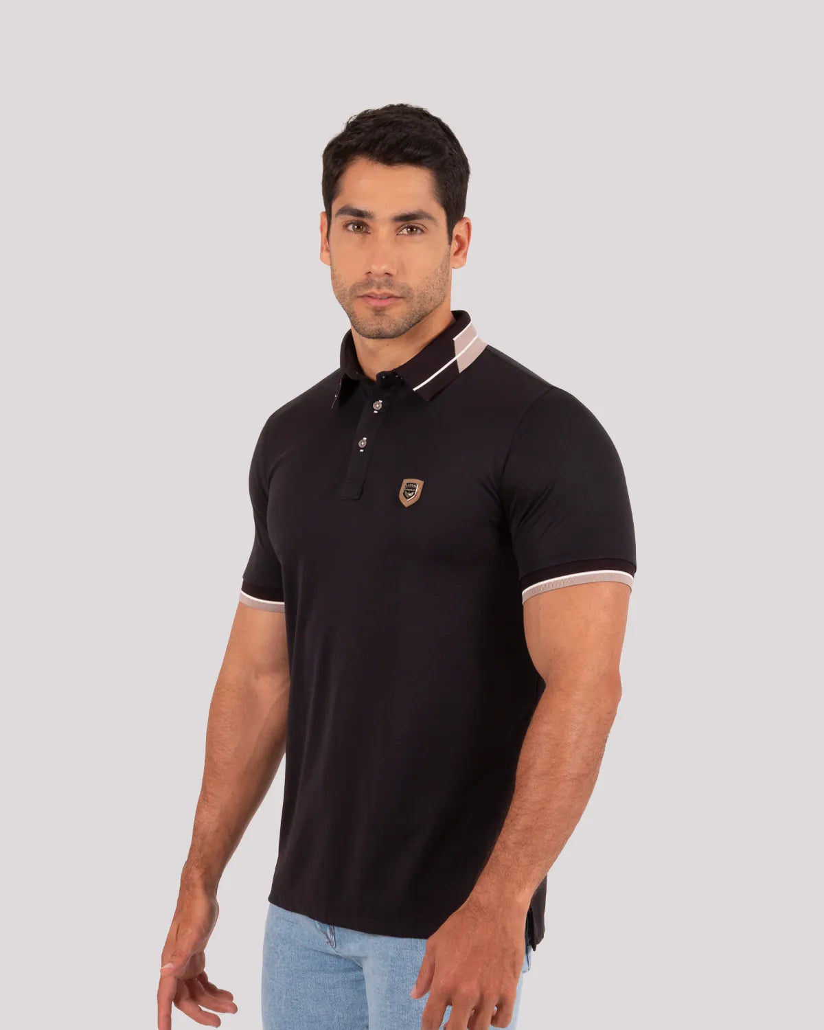 Camiseta Polo Oxford 022466 Banda Negro