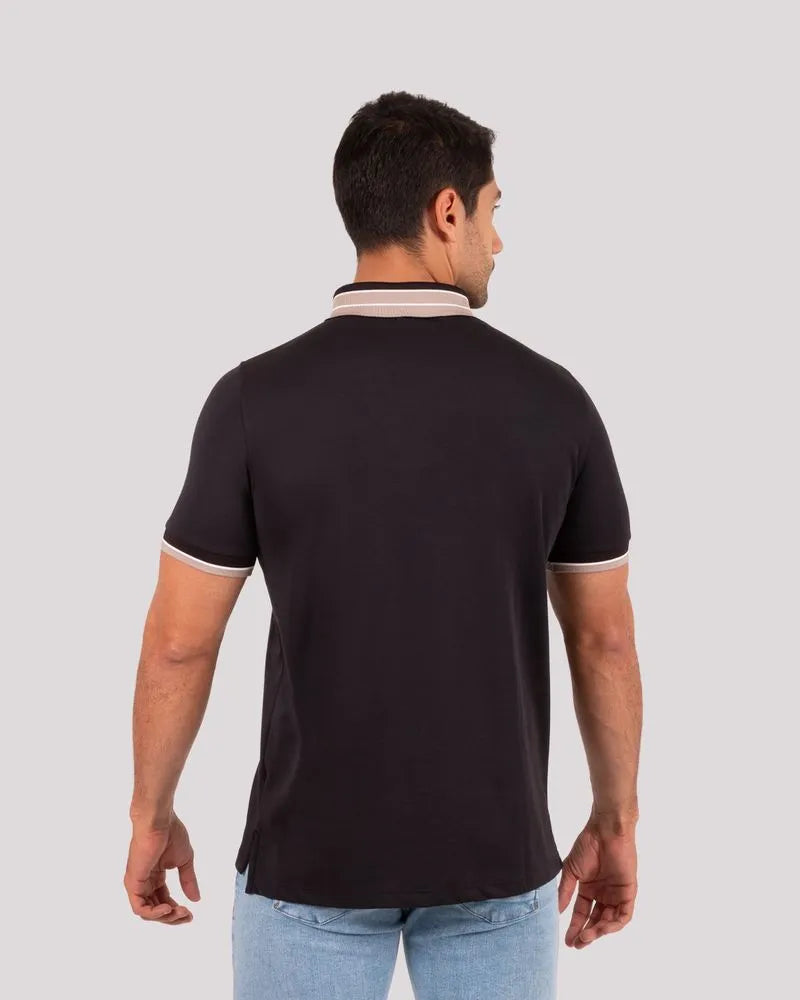 Camiseta Polo Oxford 022466 Banda Negro
