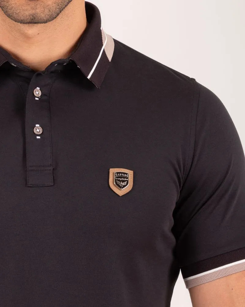 Camiseta Polo Oxford 022466 Banda Negro