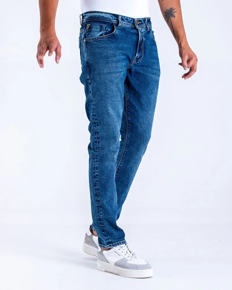 Jean Hombre Oxford 012121 Slim Azul Medio
