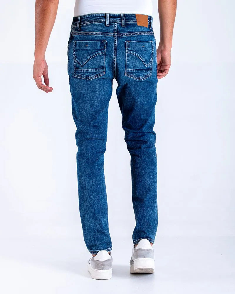 Jean Hombre Oxford 012121 Slim Azul Medio