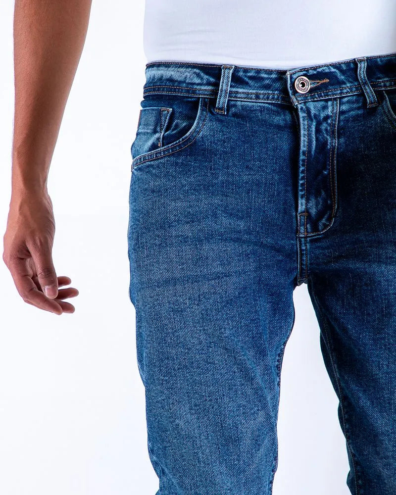Jean Hombre Oxford 012121 Slim Azul Medio