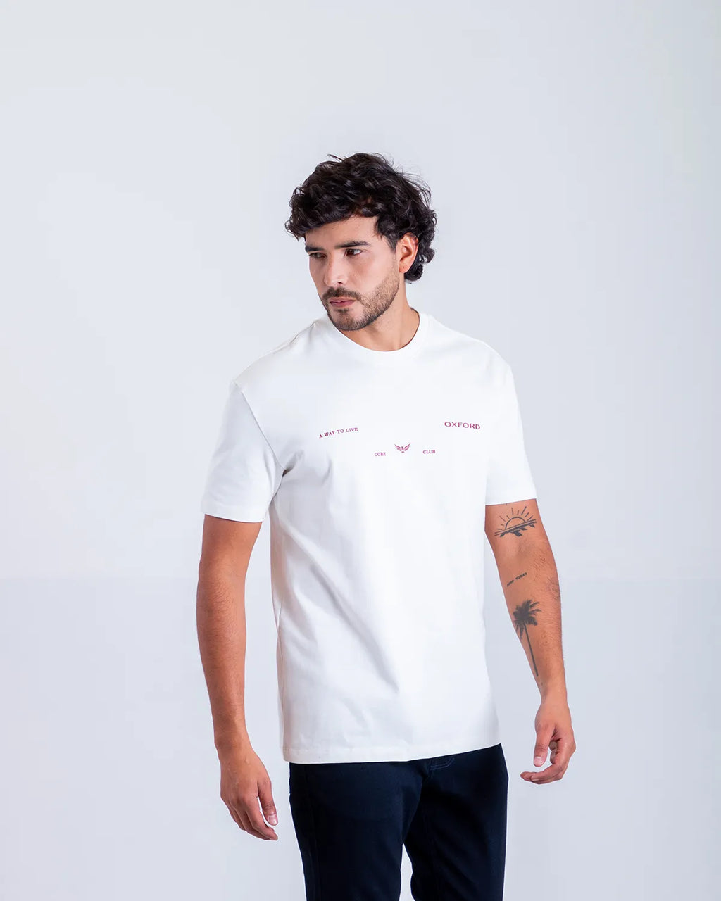 Camiseta Cuello Redondo Oxford 333764 Semi Regular Ivory Estampado