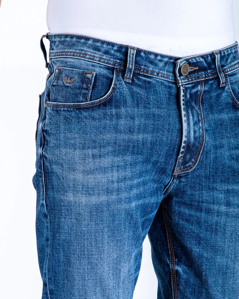 Jean Hombre Oxford 012134 Comfort Slim Azul Medio