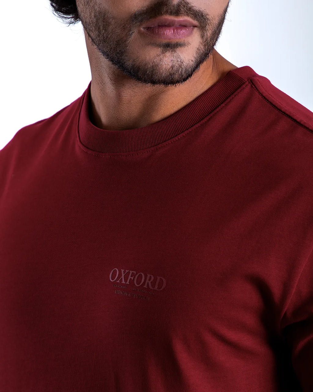 Camiseta Cuello Redondo Oxford 333761 Semi Regular Rojo Estampado