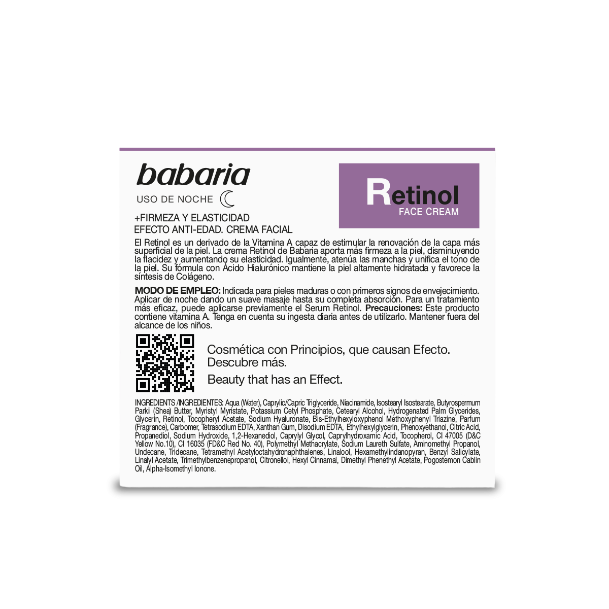 Babaria Crema Facial Retinol Antiarrugas 50 ml
