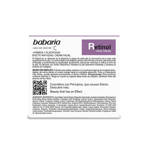 Babaria Crema Facial Retinol Antiarrugas 50 ml