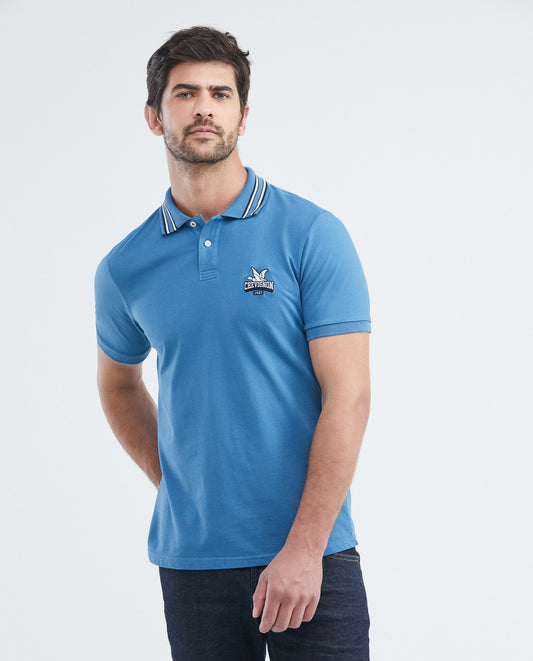 Camiseta Polo Chevignon 609E028 Slim Fit Azul Medio