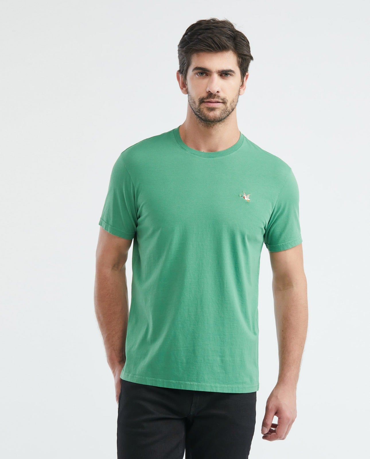 Camiseta Cuello Redondo Chevignon 649E001 Slim Fit Verde Medio