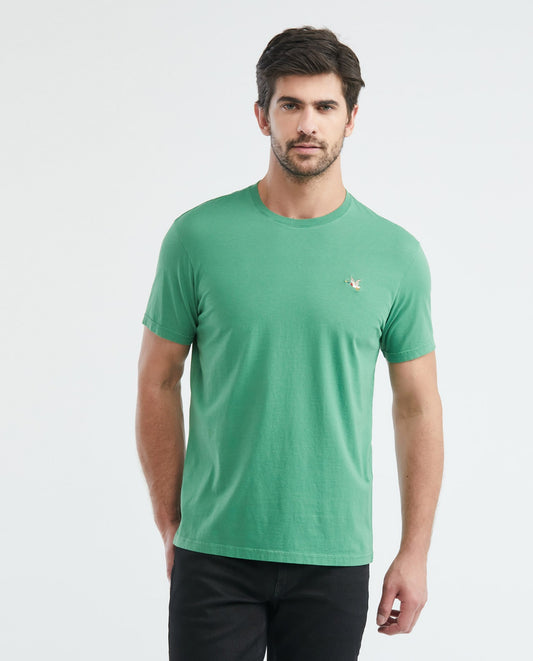 Camiseta Cuello Redondo Chevignon 649E001 Slim Fit Verde Medio