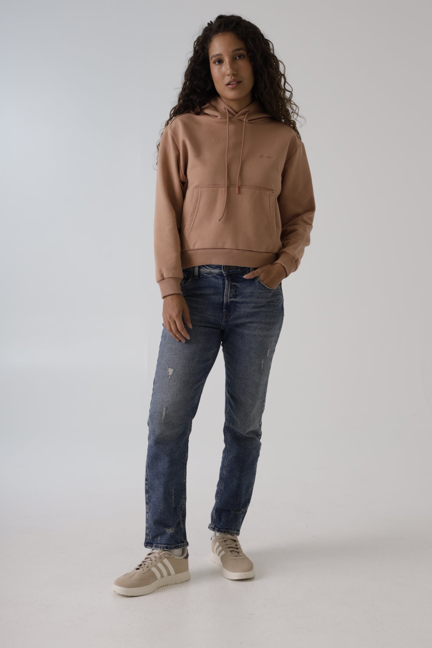 Buzo Capota Dama Americanino 680F001 Cafe Amarillento Medio