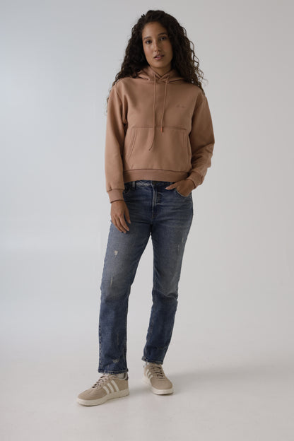 Buzo Capota Dama Americanino 680F001 Cafe Amarillento Medio