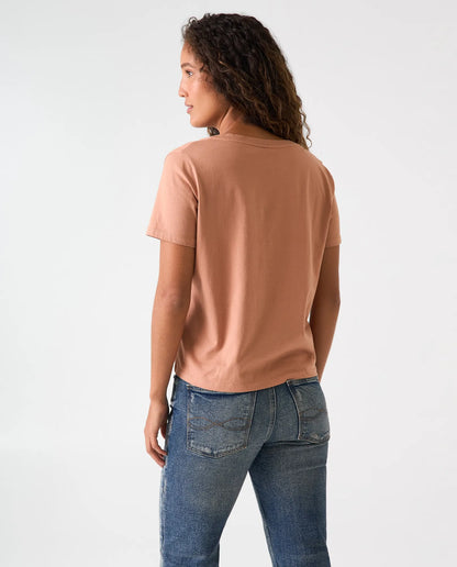 Camiseta Dama Americanino 600F001 Basica Cuello V Cafe Claro