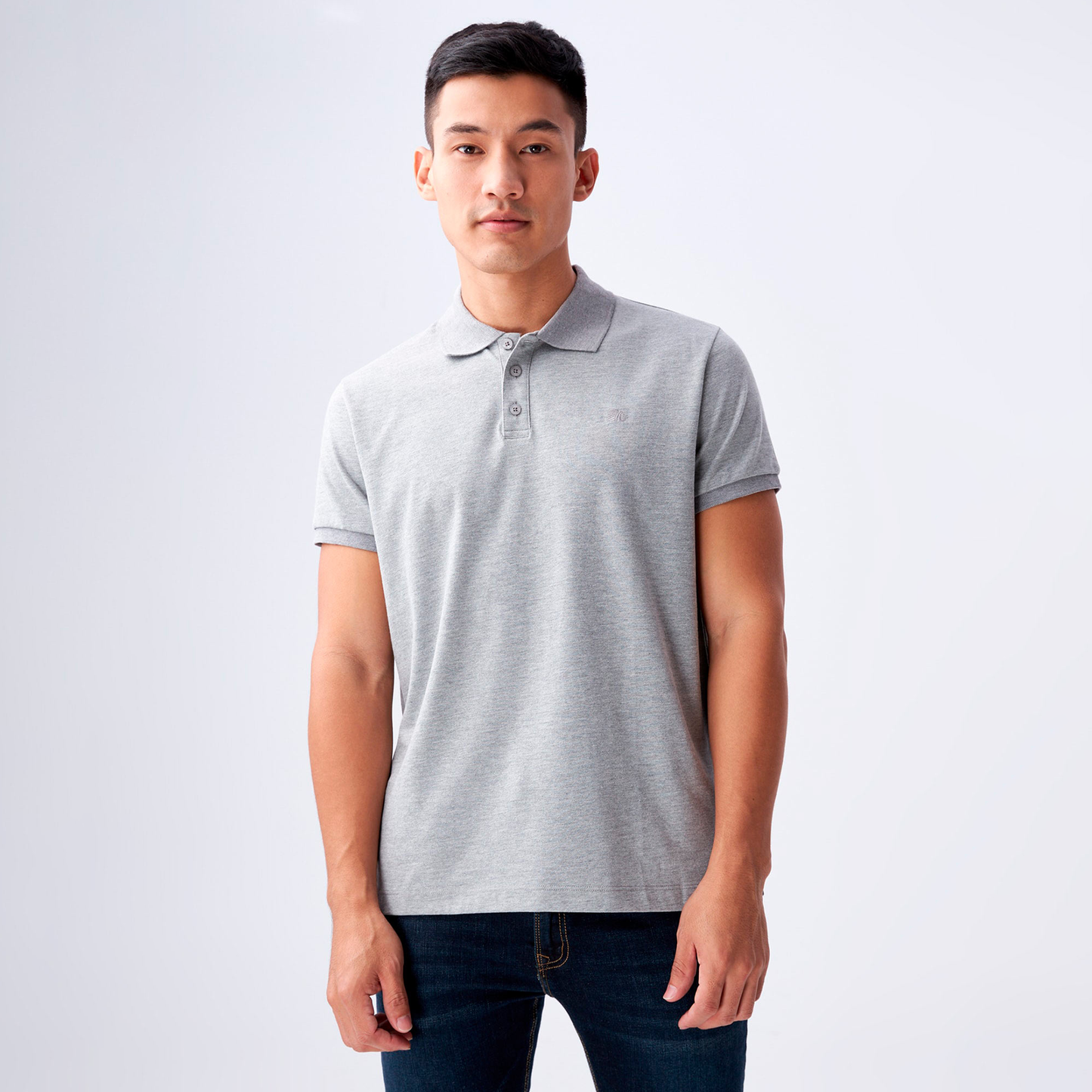Camiseta Polo Americanino 800B704 Slim Fit Gris Jaspe Claro