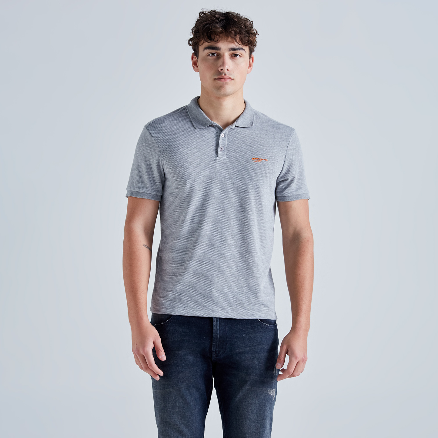 Camiseta Polo Americanino 801E020 Slim Fit Gris