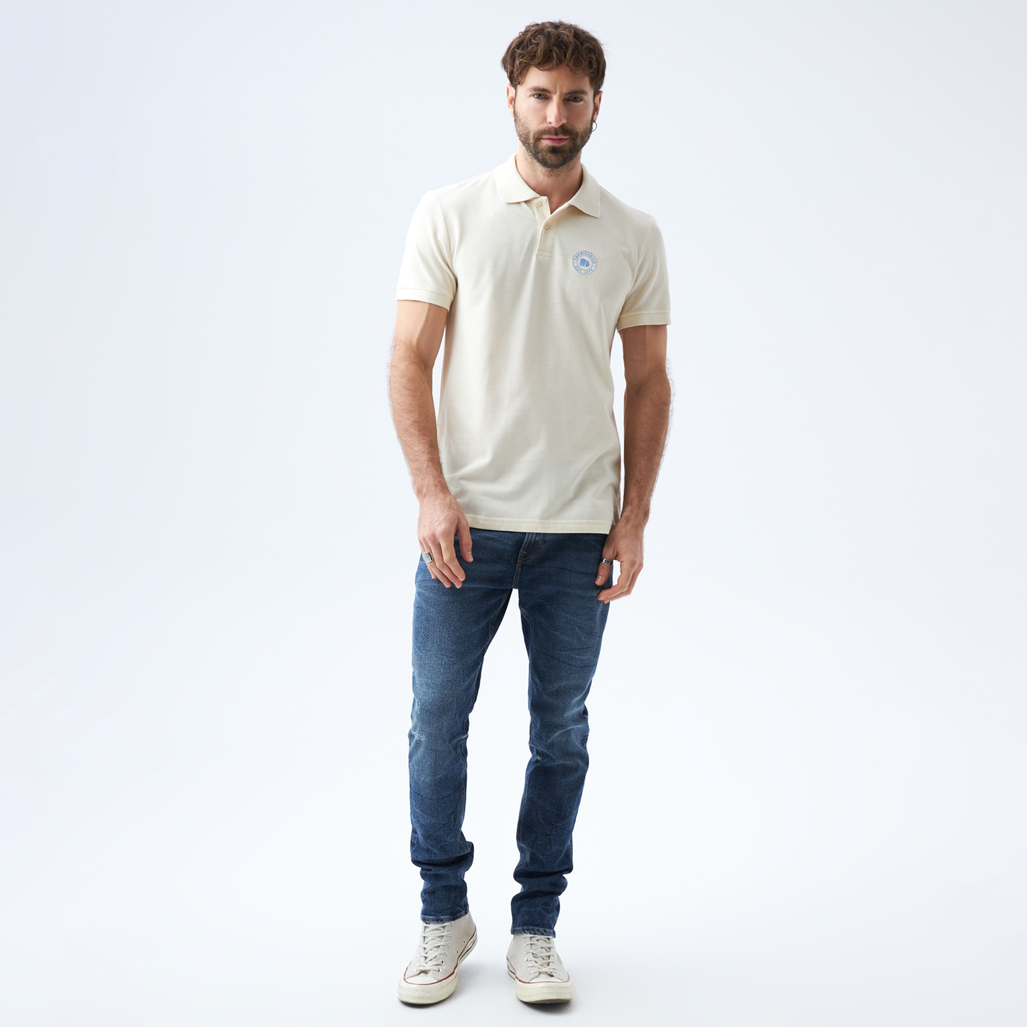 Camiseta Polo Americanino 802E006 Slim Fit Crudo
