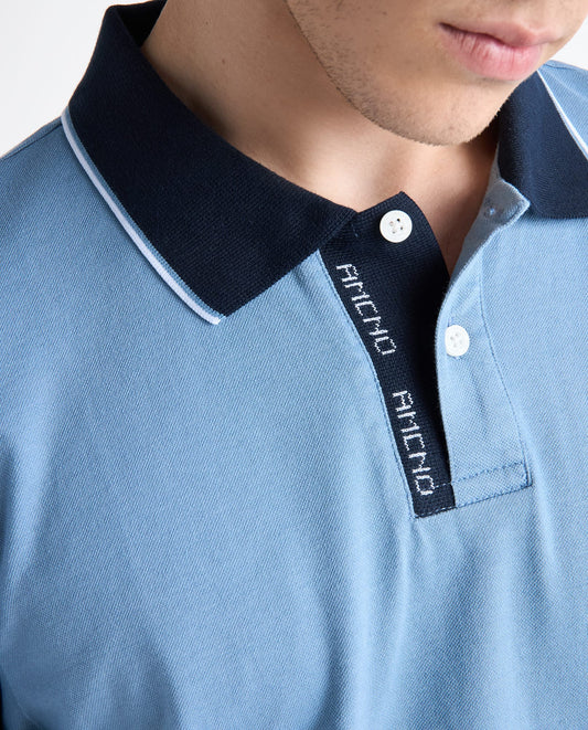 Camiseta Polo Americanino 802H003 Classic Fit Azul Nube Medio