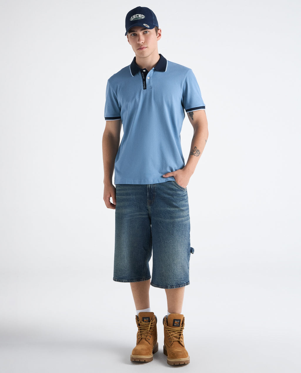 Camiseta Polo Americanino 802H003 Classic Fit Azul Nube Medio
