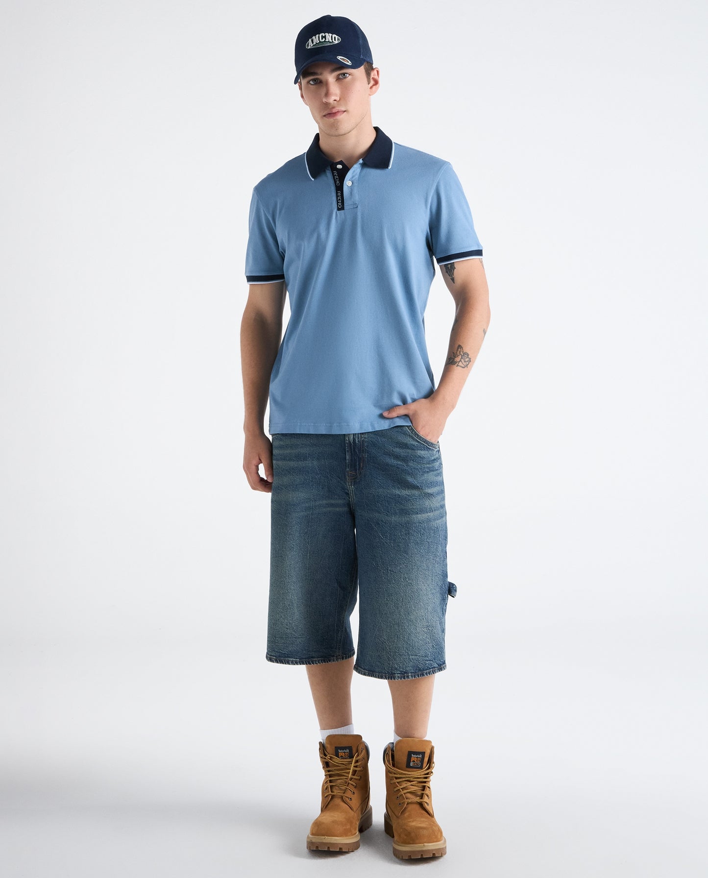 Camiseta Polo Americanino 802H003 Classic Fit Azul Nube Medio