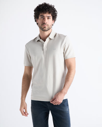 Camiseta Polo Americanino 802H007 Classic Fit Crudo Plata Claro