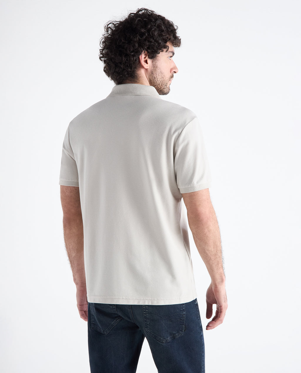 Camiseta Polo Americanino 802H007 Classic Fit Crudo Plata Claro