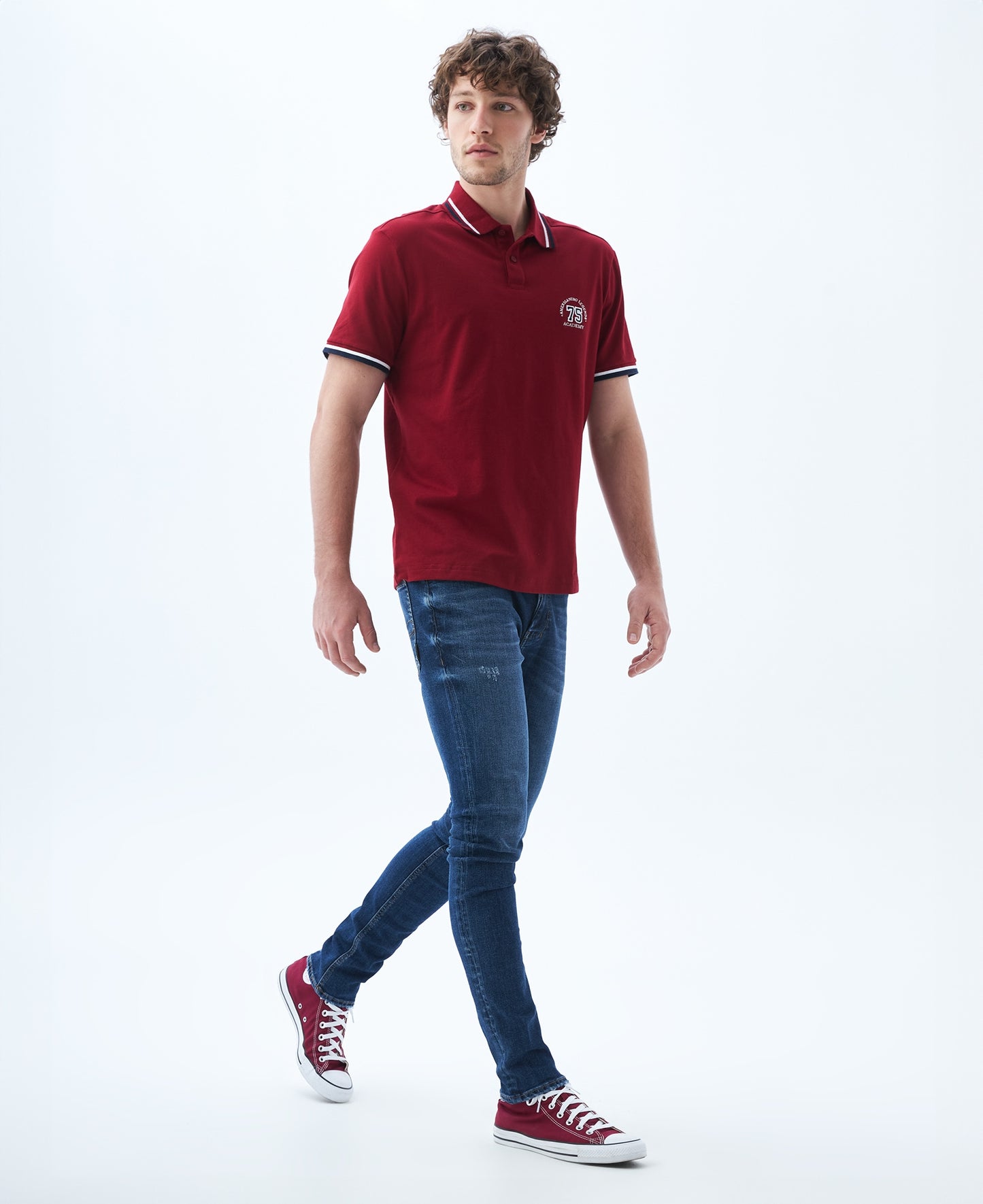 Camiseta Polo Americanino 809E012 Classic Fit Rojo Oscuro